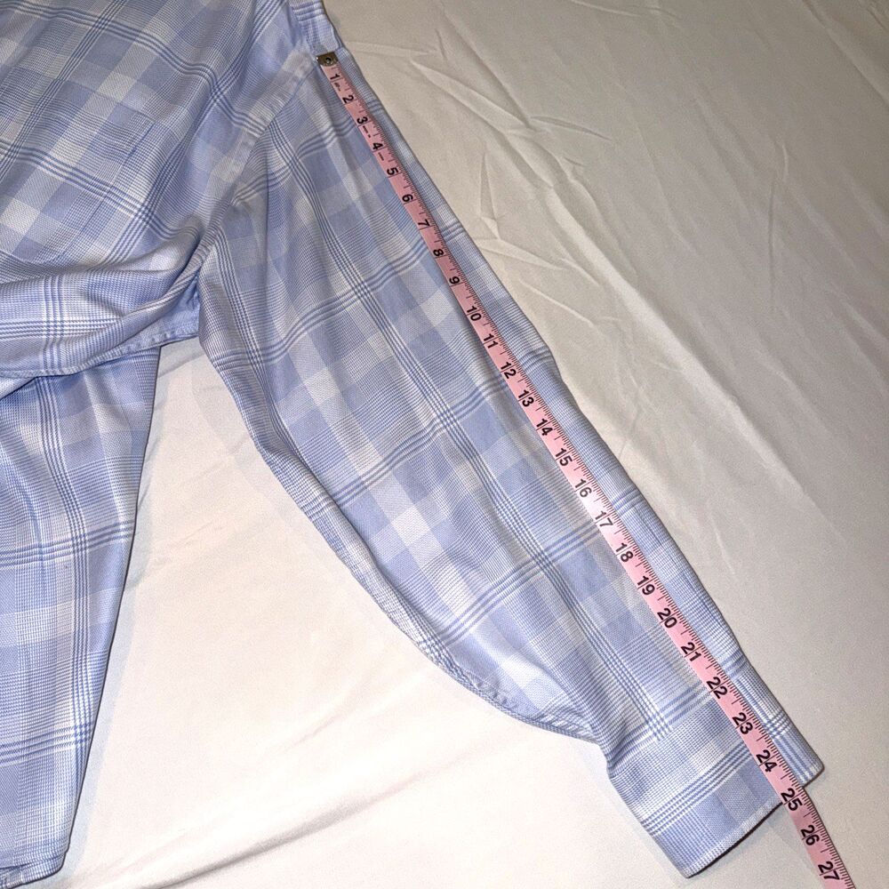 Tommy Bahama Dress Shirt Plaid Cotton Mens 18 34/35 Blue Resort Classic Office - Picture 9 of 9